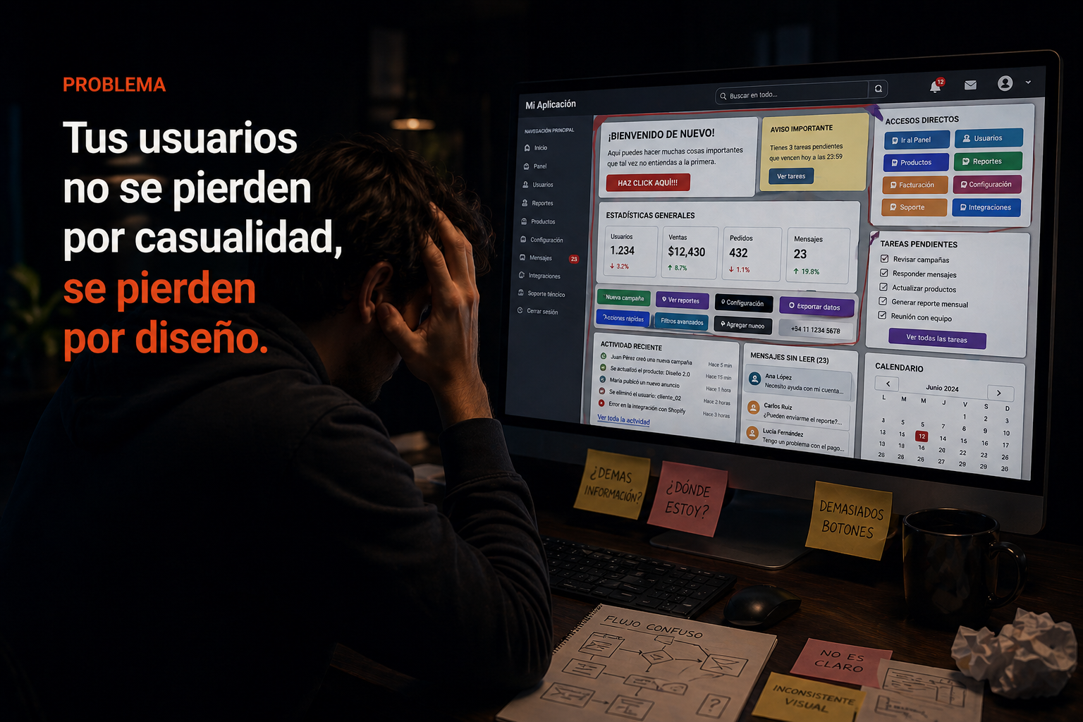 Vista de interfaz de software personalizado